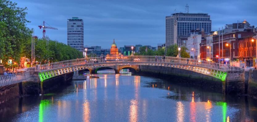 Ha Penny bridge in Dublin, which eMop cleaners cross to work